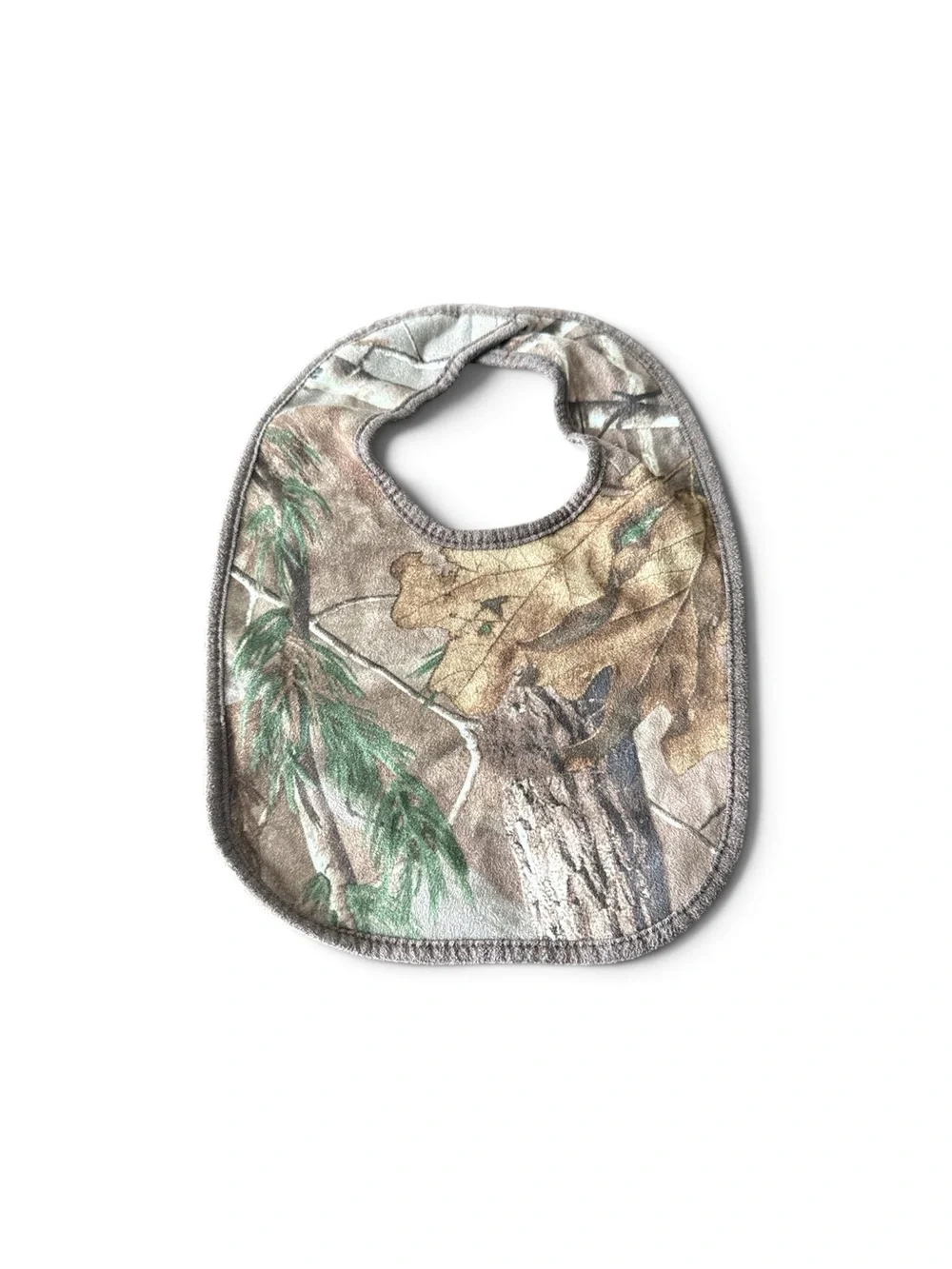 Camouflage Baby Bib in Brown & Green - Soft Feeding Bib